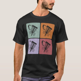 ディスクゴルフレトロサンセット4スクエアフリスビーゴルフIII Tシャツ