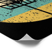 ディスクゴルフレトロディスクゴルフバスケット編み汗 ポスター (角)