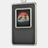 ディスクゴルフレトロ シルバープレートフレームオーナメント (左)