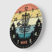 ディスクゴルフヴィンテージレトロ-スタイル個人用可能クロック ラージ壁時計 (傾斜)