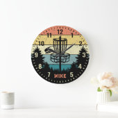 ディスクゴルフヴィンテージレトロ-スタイル個人用可能クロック ラージ壁時計 (ホーム)
