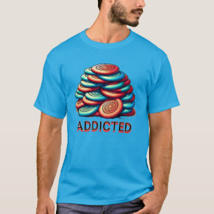 ディスクゴルフ中毒 おもしろい Tシャツ