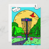 ディスクゴルフ保テーマのTouch ポストカード (正面/裏面)