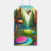 ディスクゴルフ及びイーグルをテーマにした誕生日 ギフトタグ (正面)