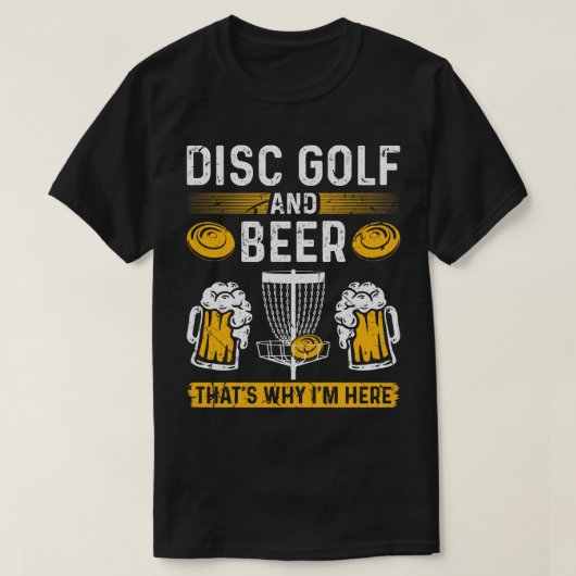 ディスクゴルフ及びビールゴルフおもしろいディスク Tシャツ (デザイン正面)