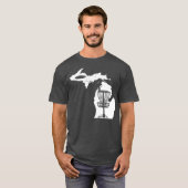 ディスクゴルフ好きクールミシガンマップディスクゴルフギフト Tシャツ (正面フル)