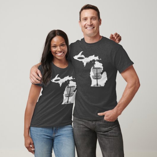ディスクゴルフ好きクールミシガンマップディスクゴルフギフト Tシャツ (ユニセックス)
