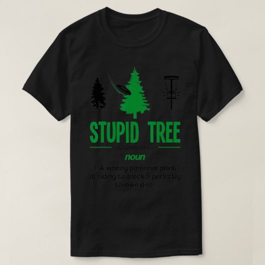 ディスクゴルフ愚かなツリー名詞辞書ギフトミダン Tシャツ (デザイン正面)