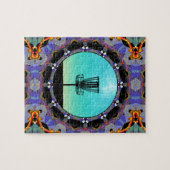 ディスクゴルフ抽象芸術バスケット3 ジグソーパズル (横)