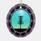 ディスクゴルフ抽象芸術バスケット3 セラミックオーナメント (左)