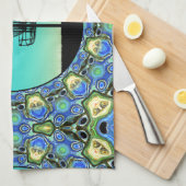 ディスクゴルフ抽象芸術バスケット5 キッチンタオル (四つ折り)