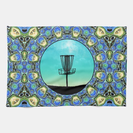 ディスクゴルフ抽象芸術バスケット5 キッチンタオル (横)