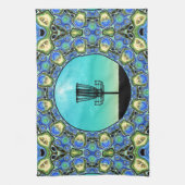 ディスクゴルフ抽象芸術バスケット5 キッチンタオル (縦)