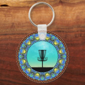 ディスクゴルフ抽象芸術バスケット5 キーホルダー (正面)