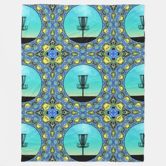 ディスクゴルフ抽象芸術バスケット5 フリースブランケット (正面)