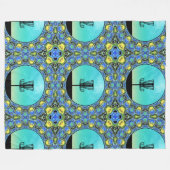 ディスクゴルフ抽象芸術バスケット5 フリースブランケット (正面(横))