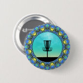 ディスクゴルフ抽象芸術バスケット5 缶バッジ (正面&裏面)