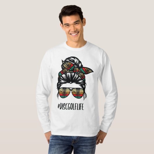 ディスクゴルフ母の人生むちゃくちゃなパンヘアグラス Tシャツ (正面フル)