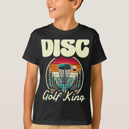 ディスクゴルフ王様 懐カシ森の夕焼け Tシャツ (正面)