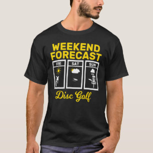 ディスクゴルフ週末遊予報Frisbee飛んでいる Dis Tシャツ