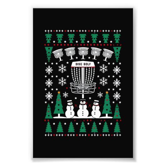 ディスクゴルフ醜いクリスマスセーターパジャマギフト フォトプリント            (正面)