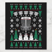 ディスクゴルフ醜いクリスマスセーターパジャマギフト ワインラベル (シングルラベル)