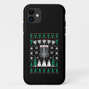 ディスクゴルフ醜いクリスマスセーターパジャマギフト iPhone 11 ケース
