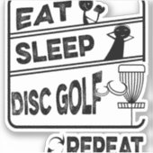 ディスクゴルフ食べススリープリピート シール (正面)