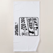 ディスクゴルフ食べススリープリピート ビーチタオル (正面)