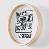 ディスクゴルフ食べススリープリピート 壁時計 (傾斜)