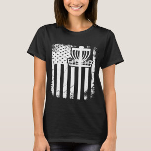 ディスクゴルフ アメリカ国旗 赤 白 青 1 Tシャツ