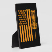 ディスクゴルフ ハロウィン アメリカ国旗 ディスクゴルフプレーヤー フォトプラーク (側面)