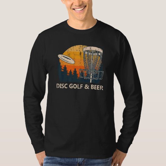 ディスクゴルフ&ビール飲み屋外ゲームアルコールF Tシャツ (正面)