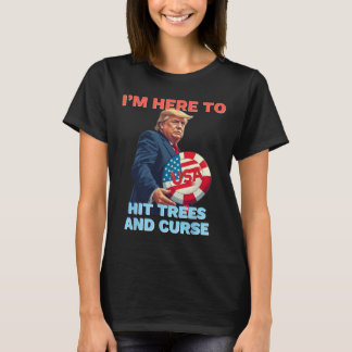 ディスクゴルフTシャツ 冗談みたい 木に当たって悪態をつく レトロ ディ Tシャツ