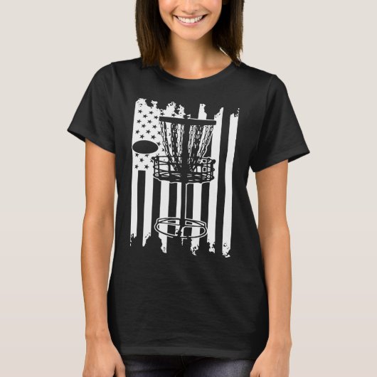 ディスクゴルフUSAフラグ Tシャツ (正面)