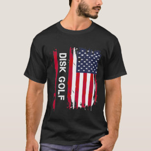 ディスクゴルフUSAフラッグメンズ女性 Tシャツ
