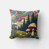 ディスクサイケデリックゴルフバスケット及びレトロキノコ クッション (正面)