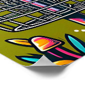 ディスクサイケデリックゴルフバスケット及びレトロキノコ ポスター (角)