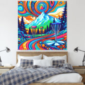 ディスクサイケデリックスクゴルフ場 キャンバスプリント (インサイチュ (寝室))