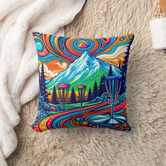 ディスクサイケデリックスクゴルフ場 クッション (ブランケット)