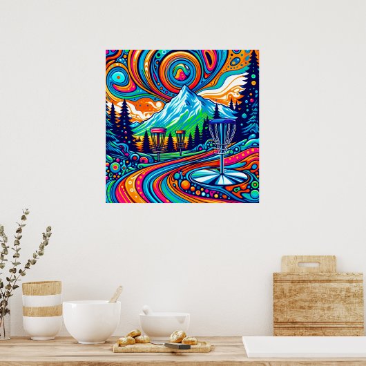 ディスクサイケデリックスクゴルフ場 ポスター (キッチン)