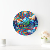 ディスクサイケデリックスクゴルフ場 ラージ壁時計 (ホーム)