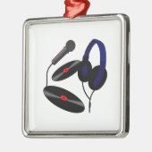 ディスクジョッキーのロゴ メタルオーナメント (左)