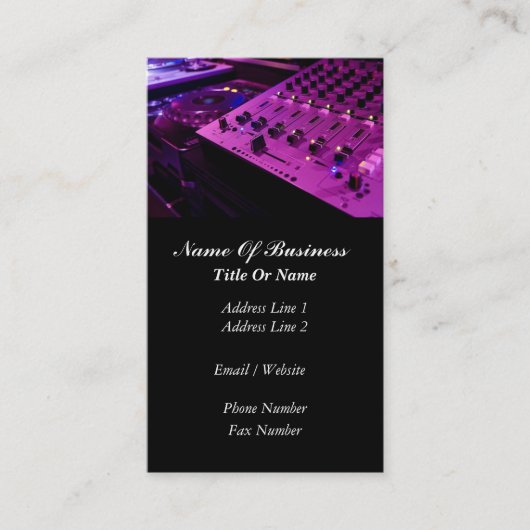 ディスクジョッキーの名刺 名刺 (正面)