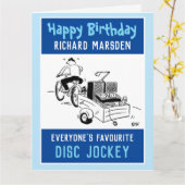 ディスクジョッキーへのハッピーバースデー カード (黄色い花)