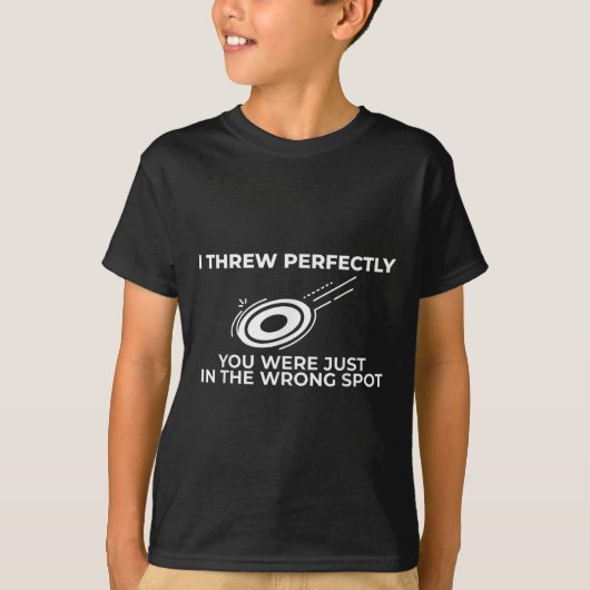 ディスクスおもしろいポー用ディスクゴルフ図飛んでいる引用文 Tシャツ (正面)