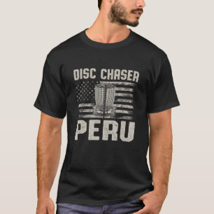 ディスクチェザーペルーおもしろいディスクゴルフユーモアゴルファーIndi Tシャツ