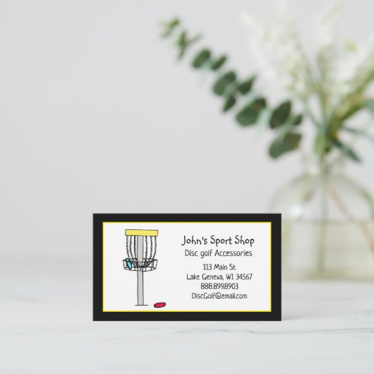 ディスクパーソナライズされたスクゴルフショップビジネス 名刺 (スタンド正面)