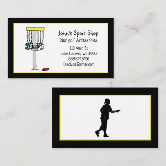 ディスクパーソナライズされたスクゴルフショップビジネス 名刺 (正面/裏面)