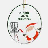 ディスクパーソナライズされたスゴルフクリスマス セラミックオーナメント (左)